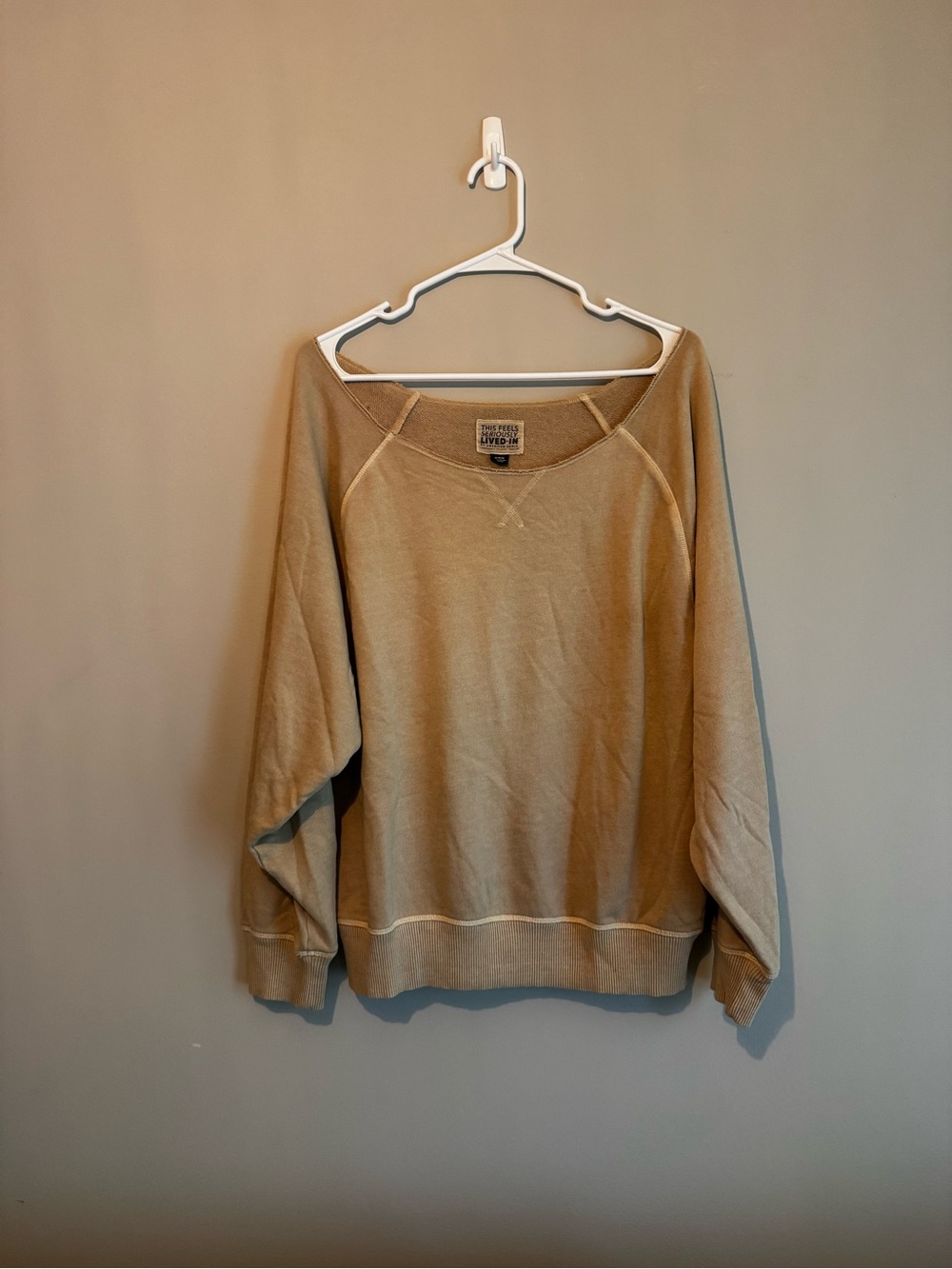 American Eagle Outfitters Off-the-Shoulder Sweater in Tan